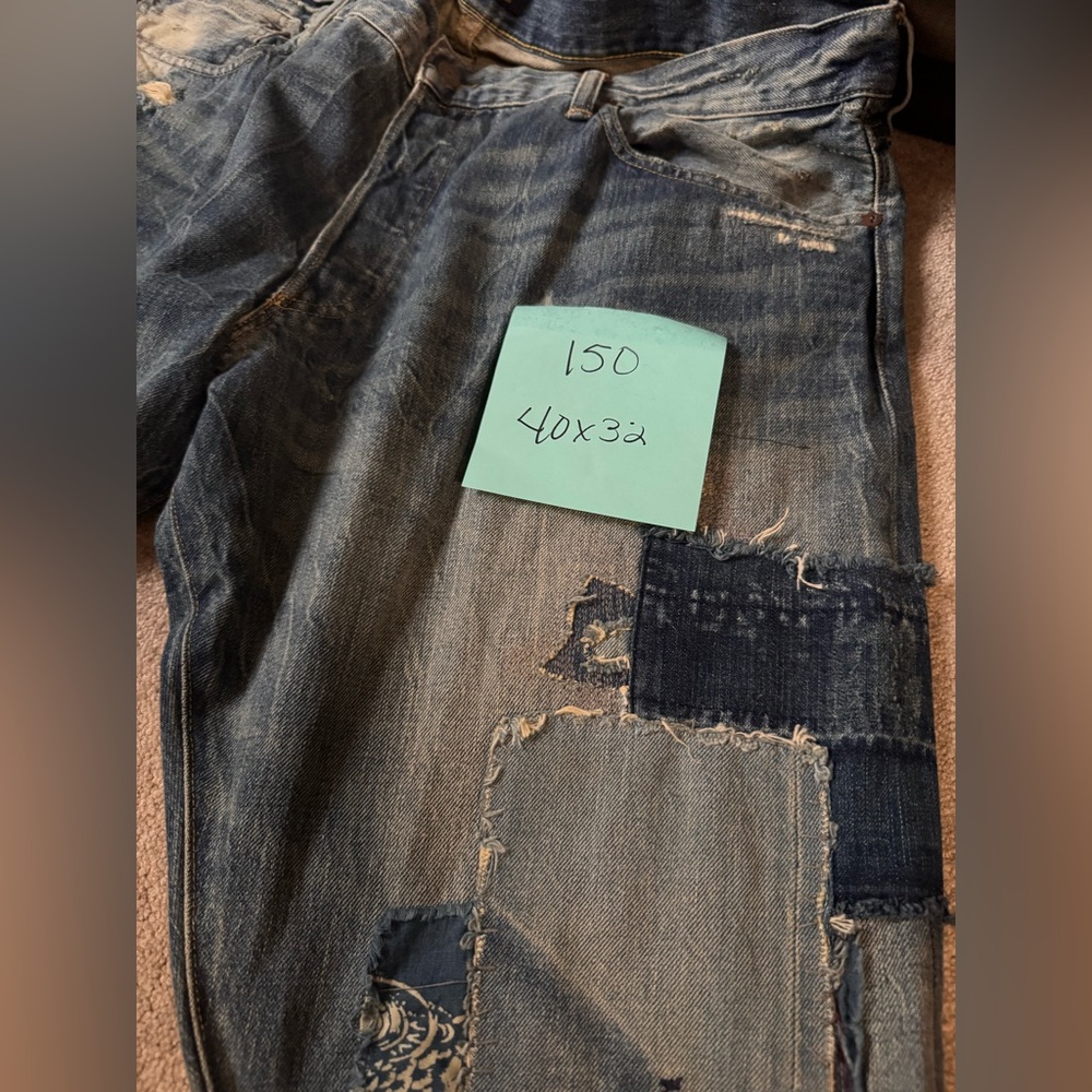 Polo by Ralph Lauren Men's Patched Blue Jeans